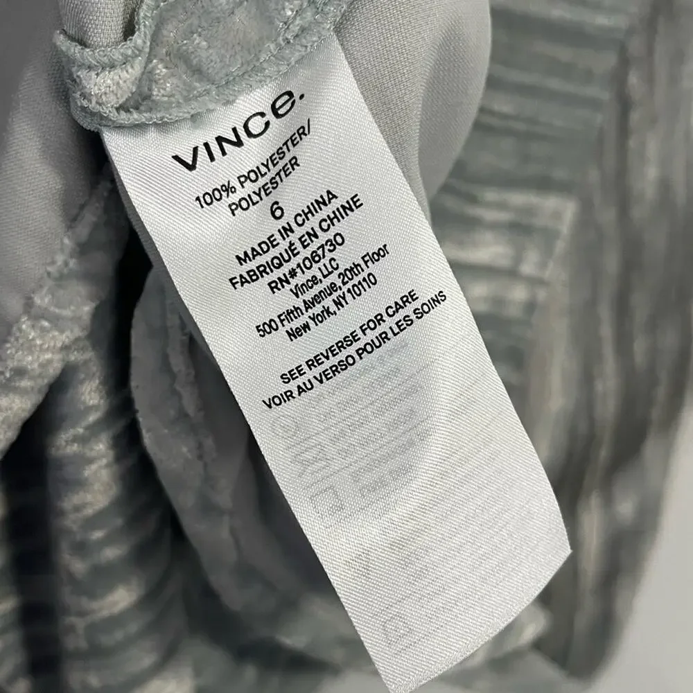Vince Womens Skirt 6 Pale Sea Glass Velvet Ruched Paneled‎
